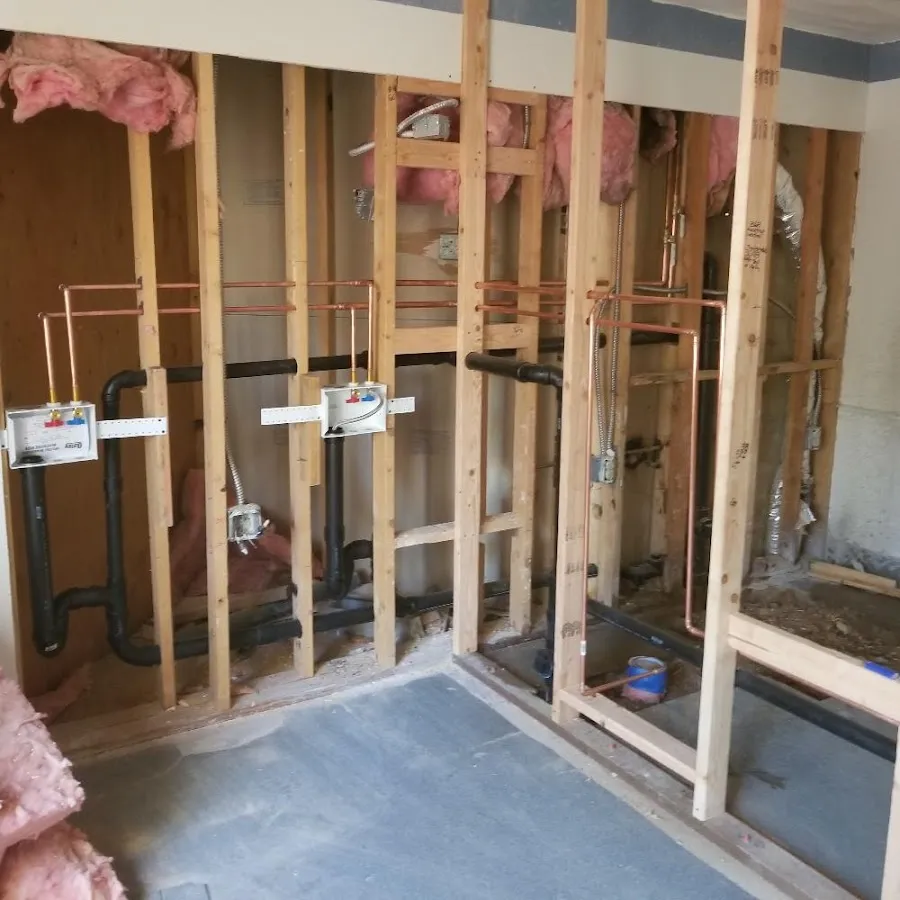Copper pipe rough-in and plumbing installation in Glenview